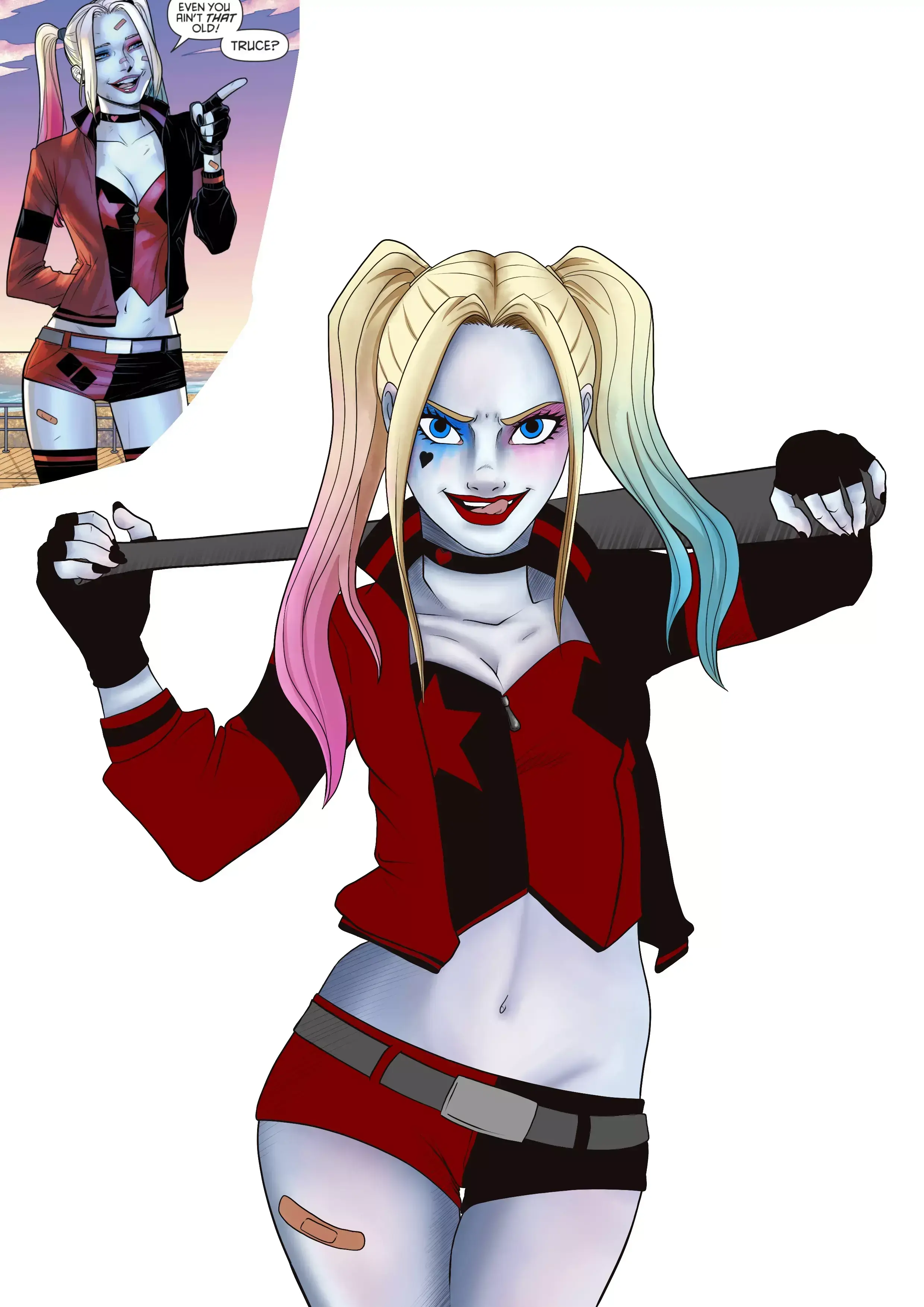 dibujo del maquillaje de Harley Quinn