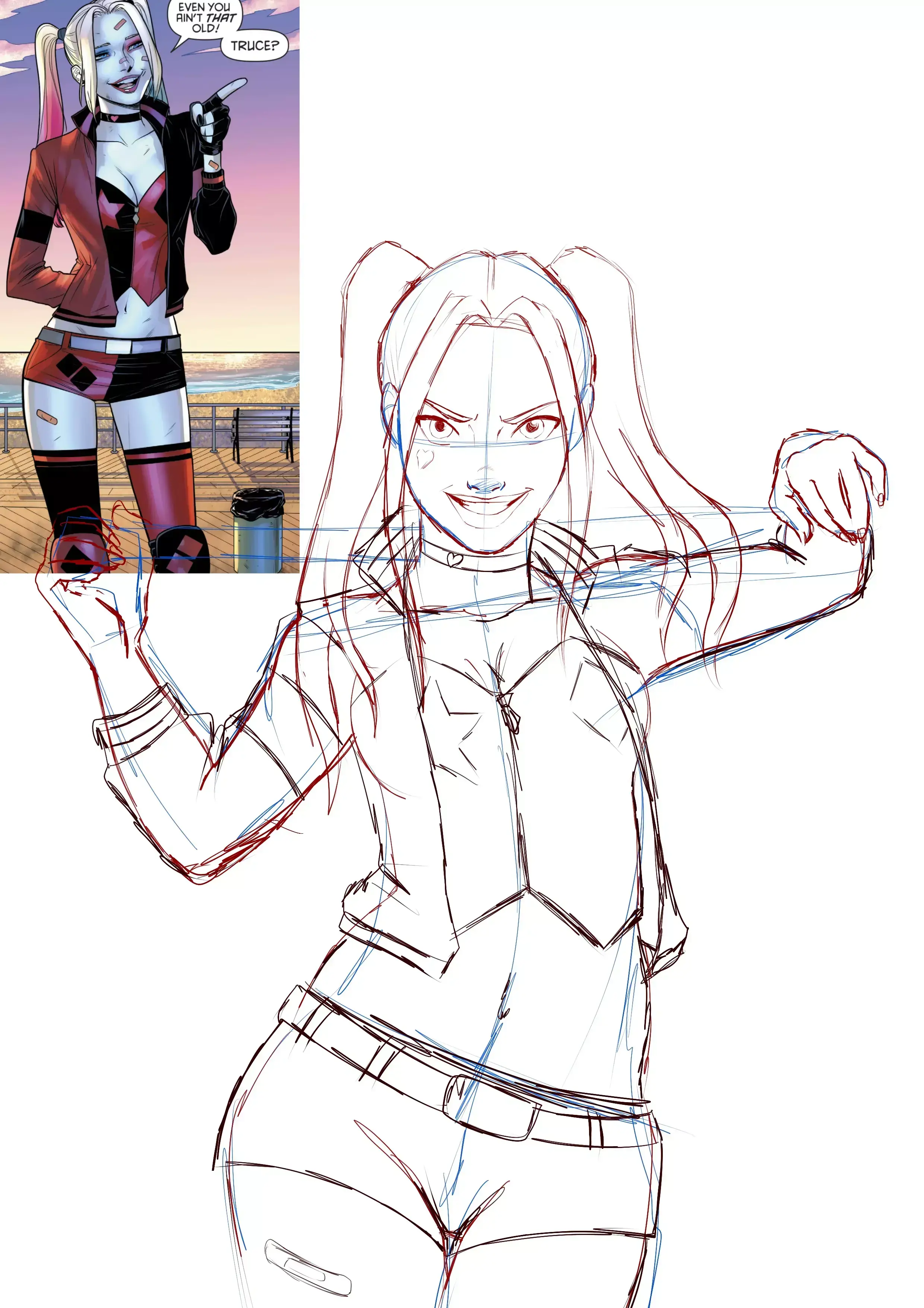 dibujo de la ropa de Harley Quinn