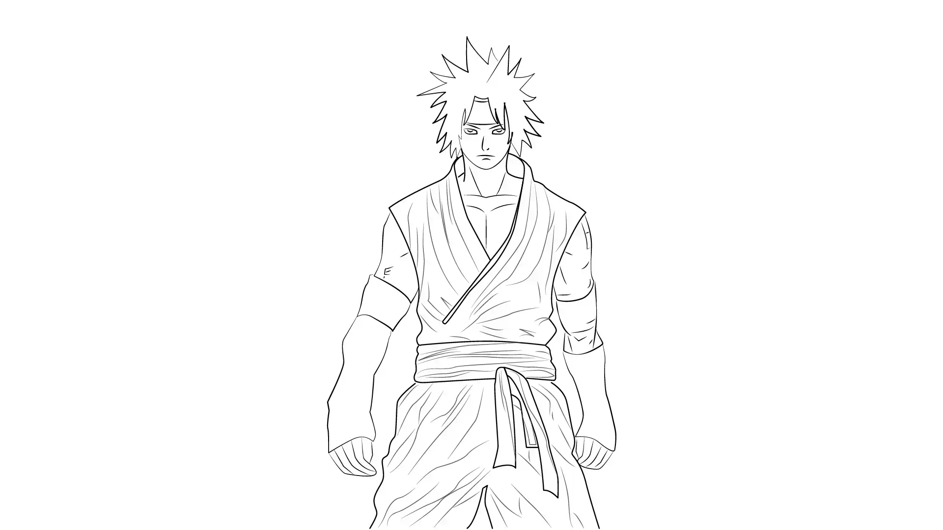dessin des détails de la tenue d’un homme manga