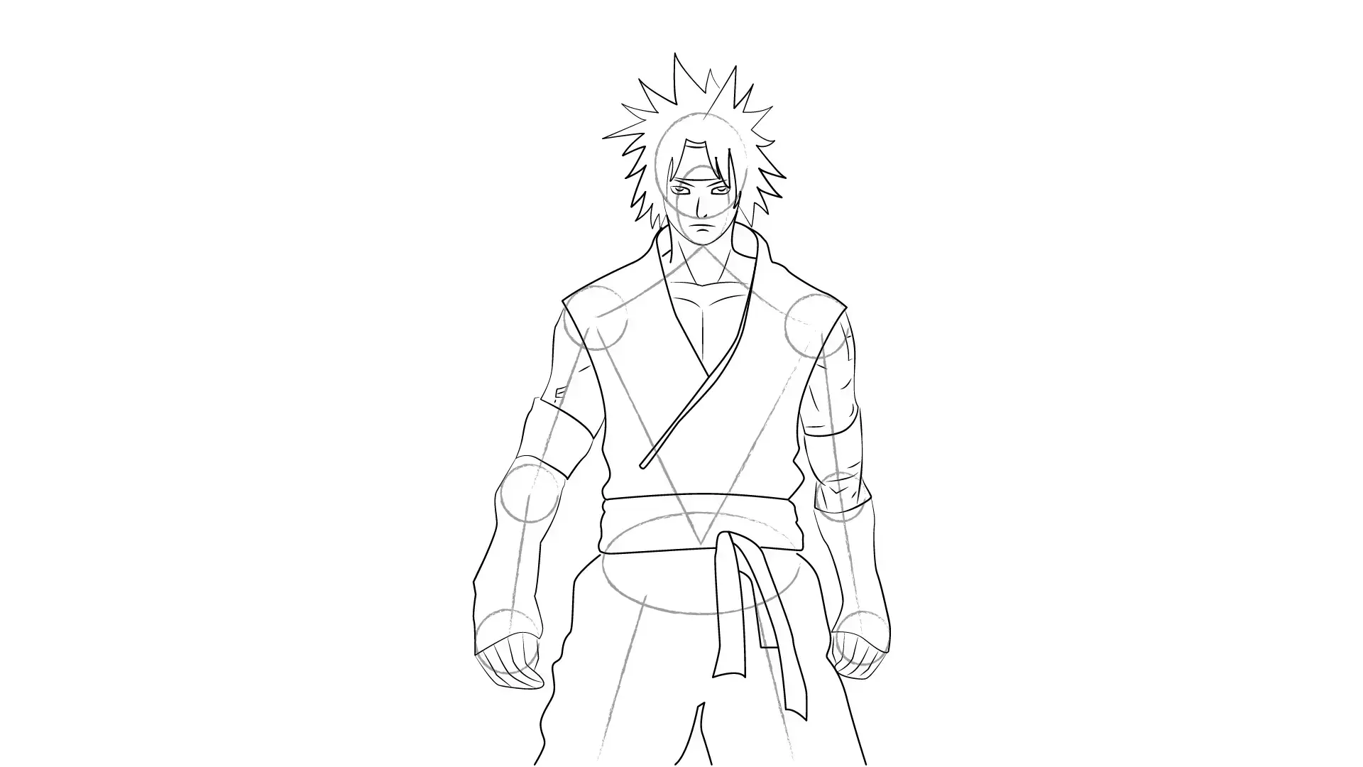 dessin des muscles d’un homme manga