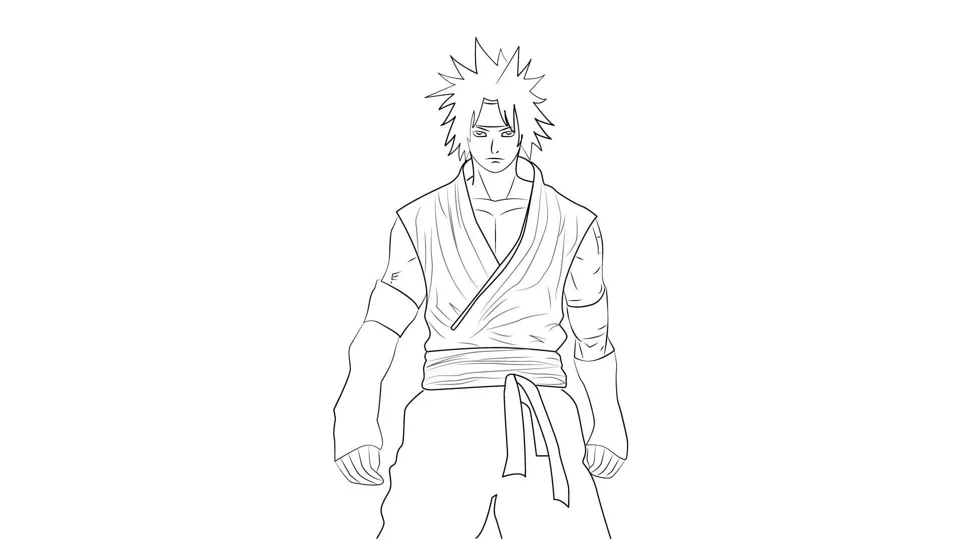 dessin de la tenue d’un homme manga