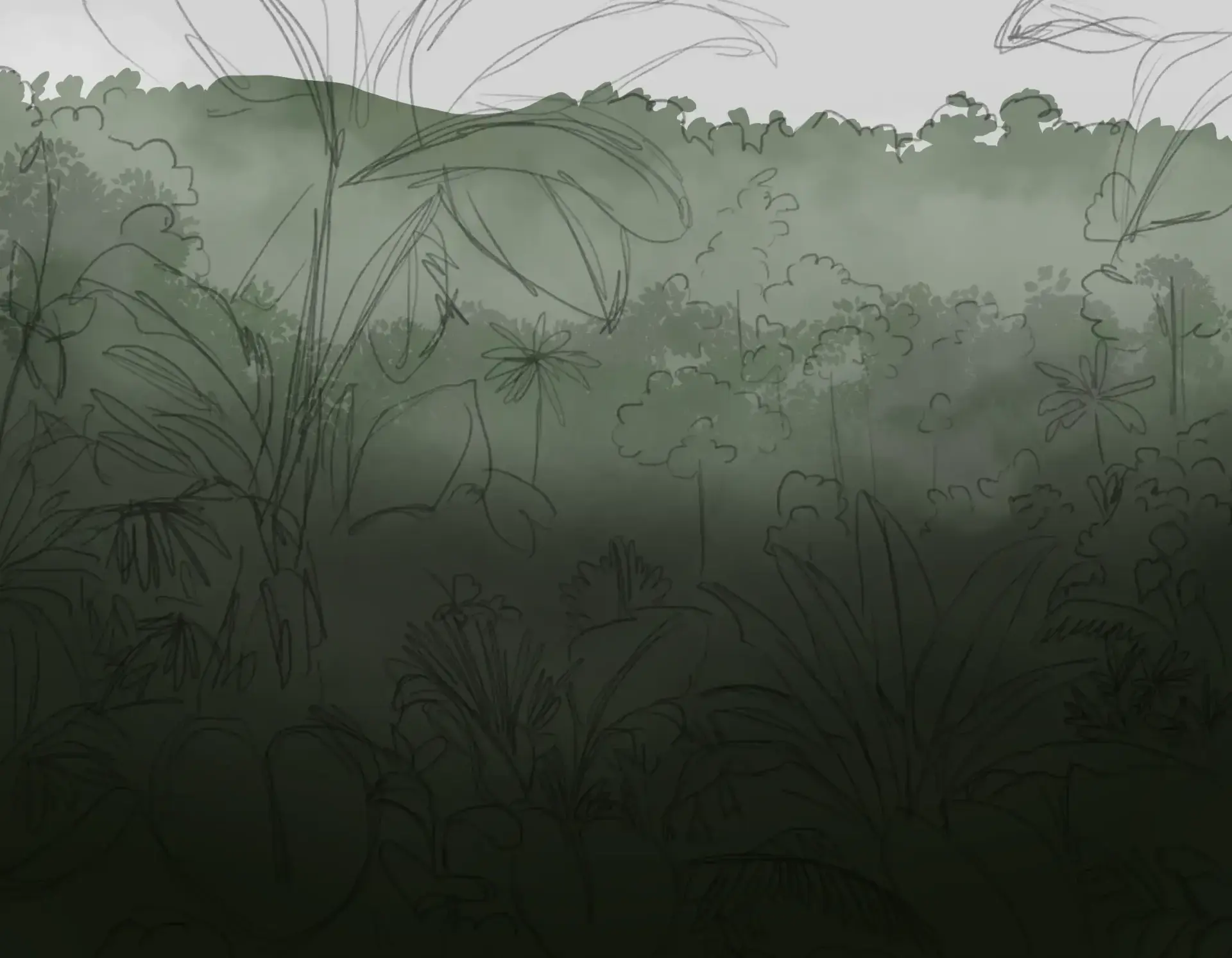 dessiner les arbres de la jungle