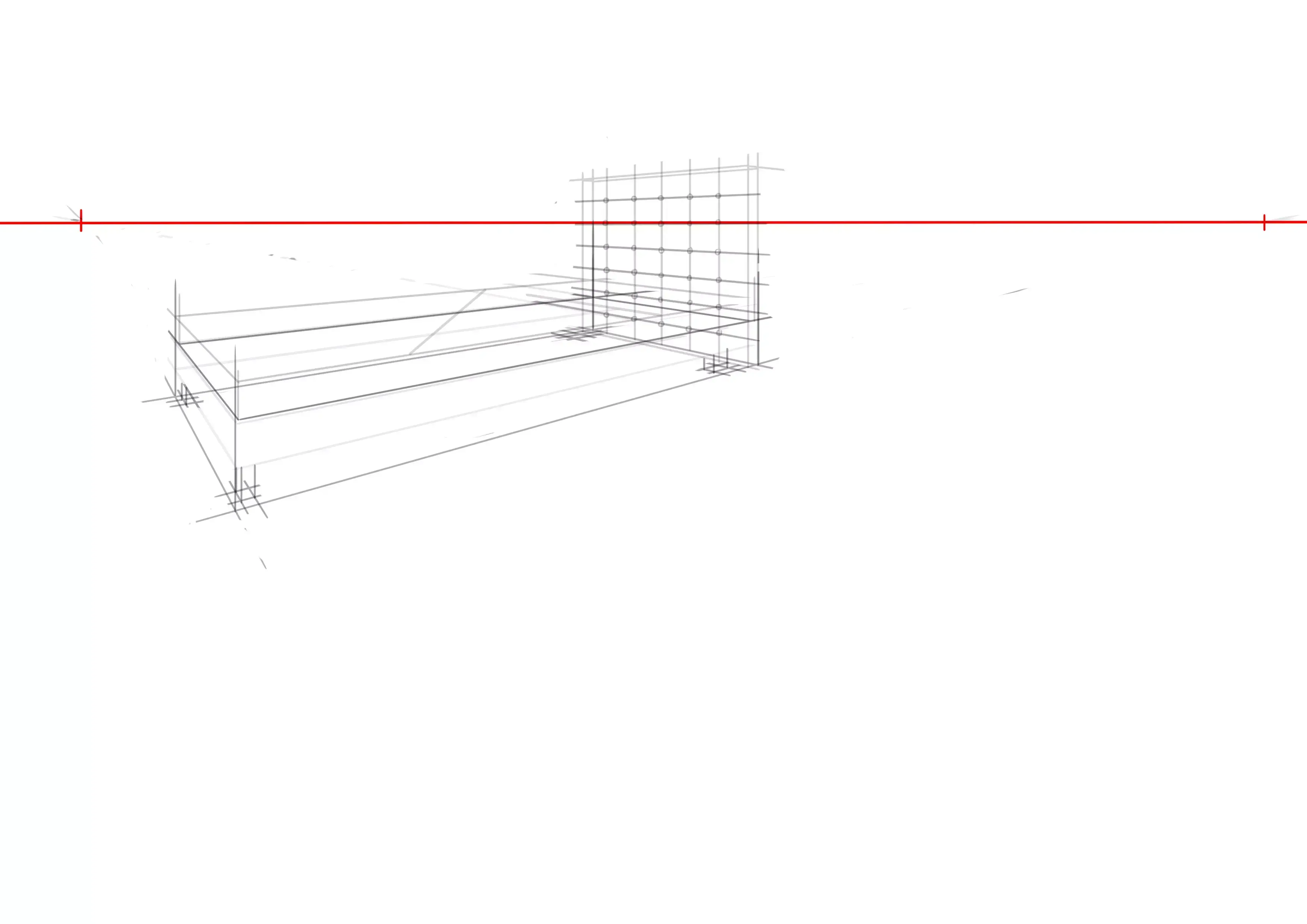 le croquis terminé du lit