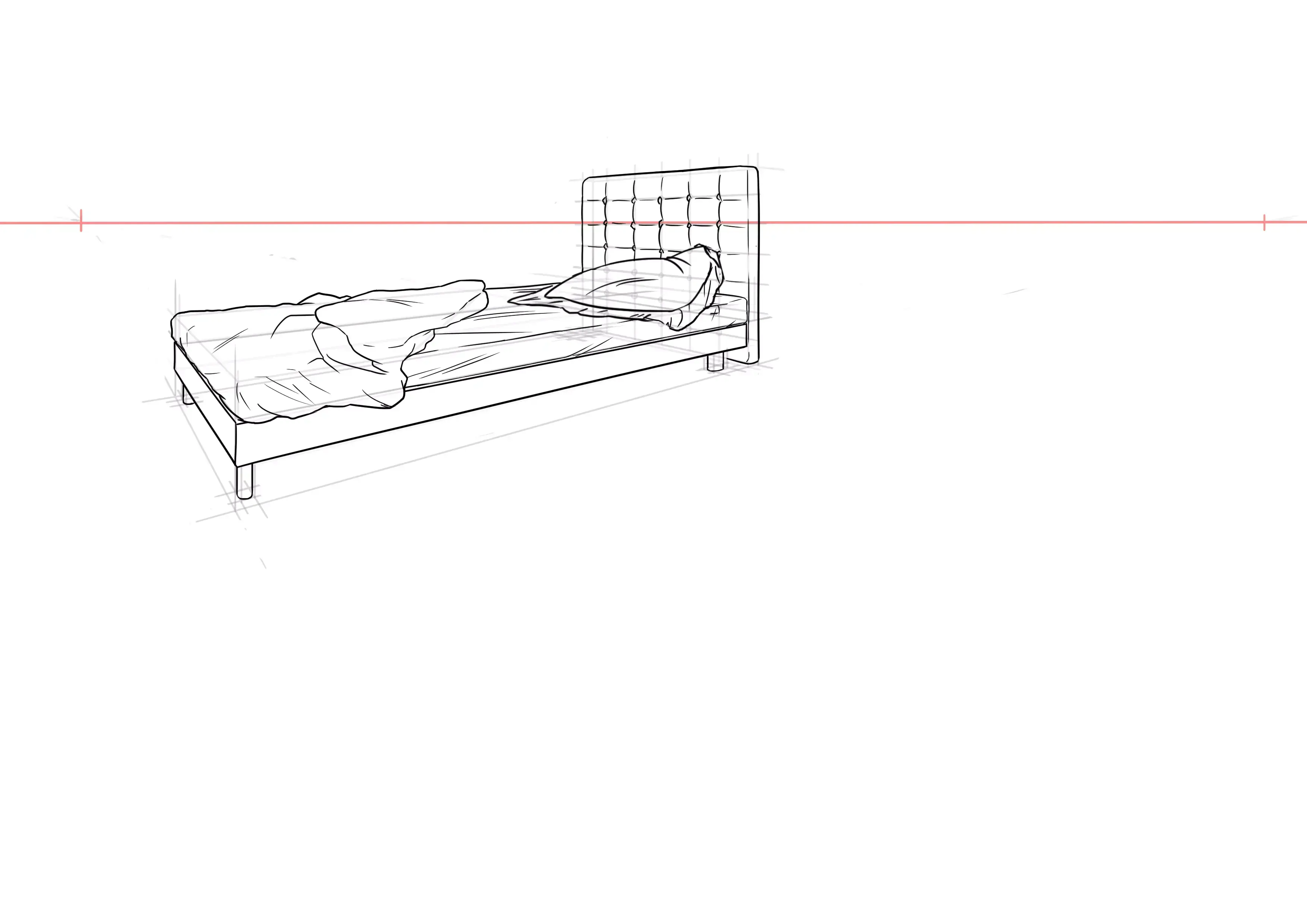 dessin de la décoration du lit
