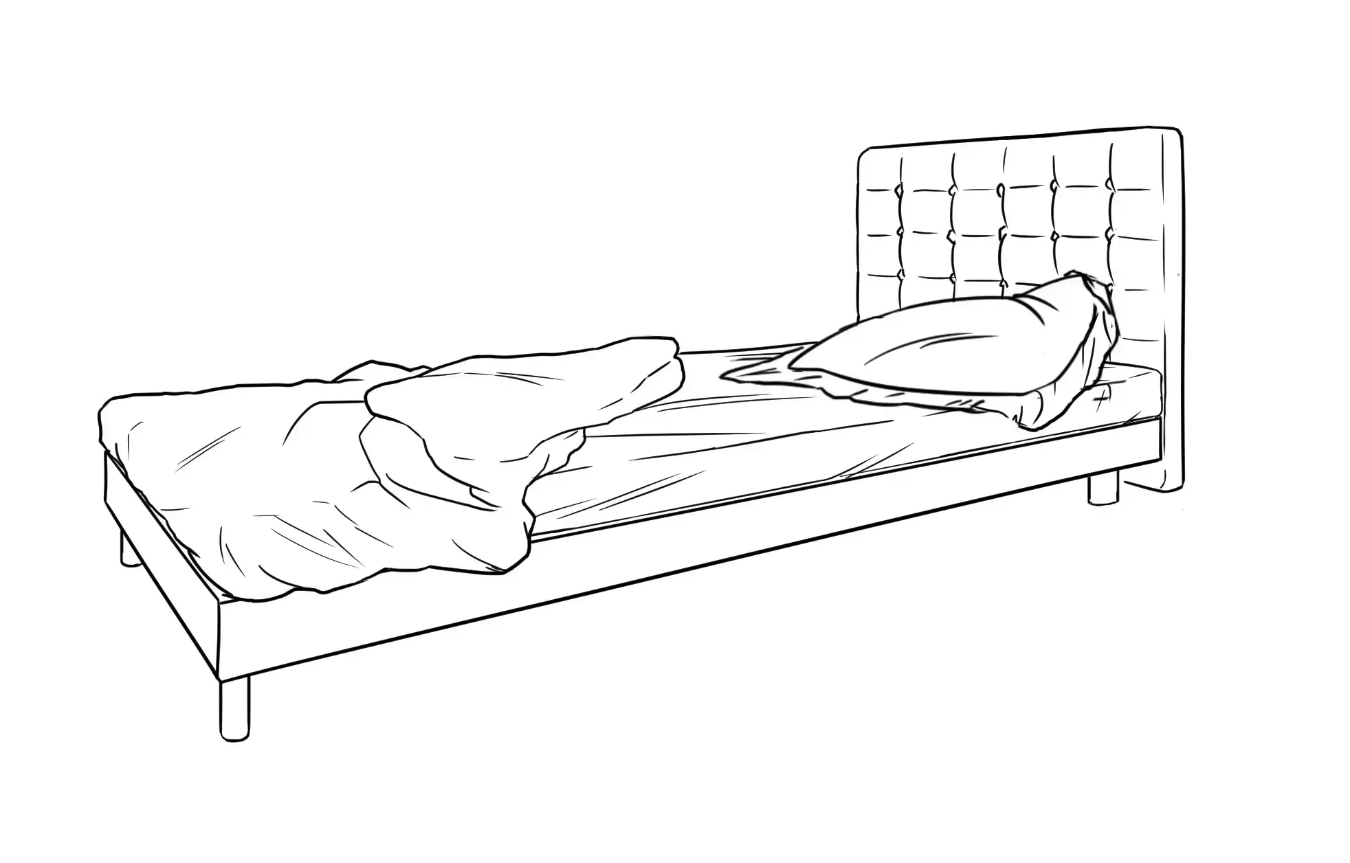 ¿Cómo Dibujar una cama deshecha en perspectiva?