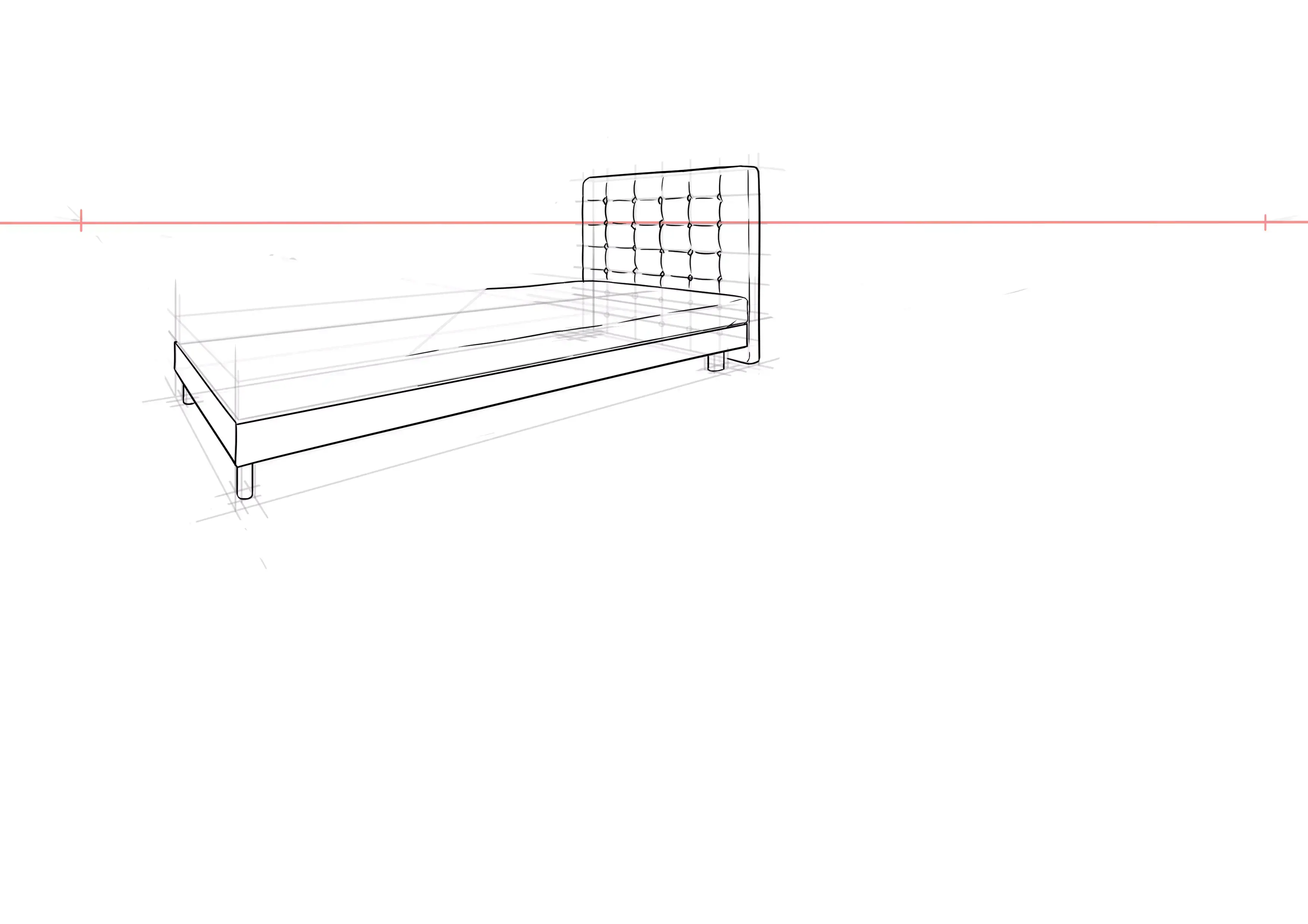dessin du matelas du lit