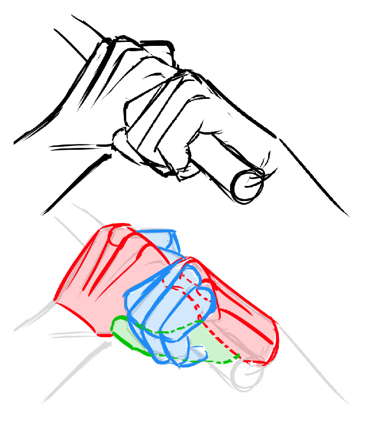 Dibujo de una mano apretada