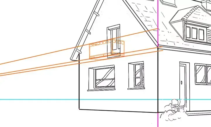 dibujo del balcón de una casa