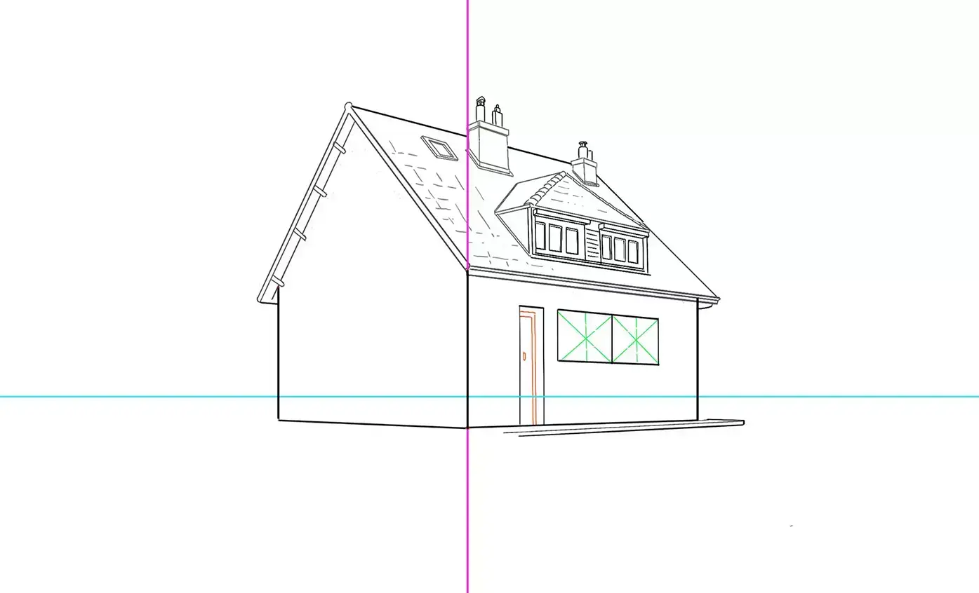 dibujo de la puerta de una casa