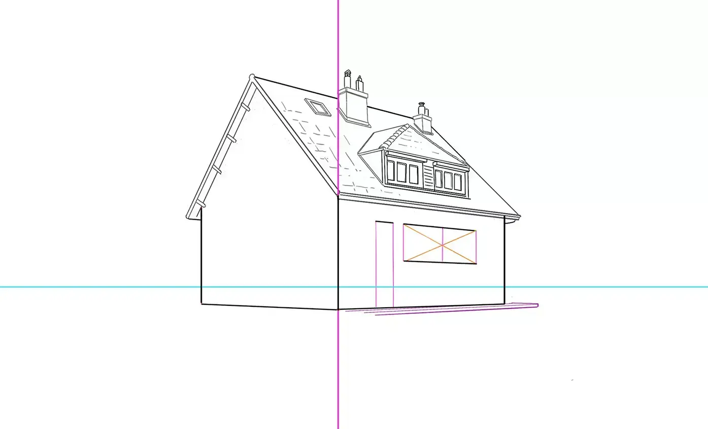 dibujo de las ventanas de una casa