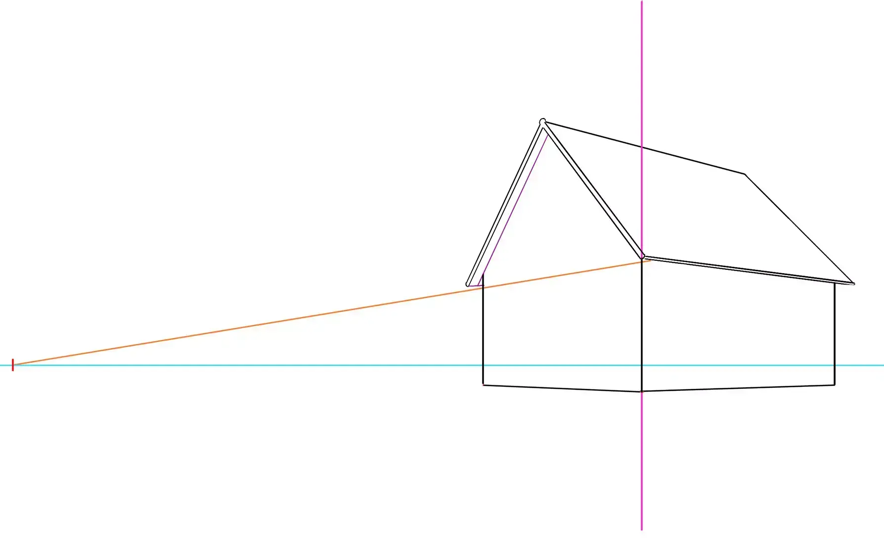 la continuación del dibujo del techo de una casa