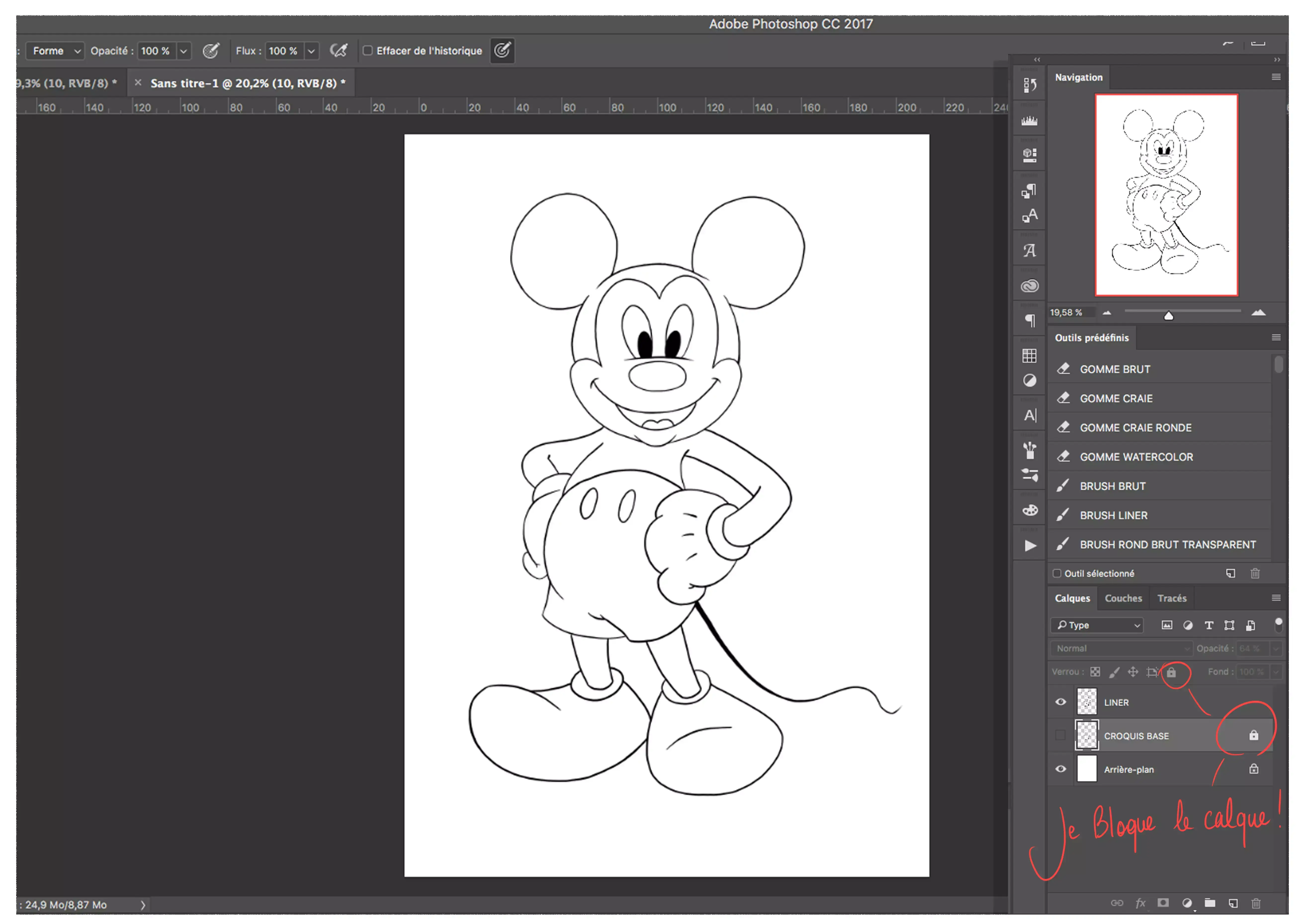 Bloquear una capa en Photoshop