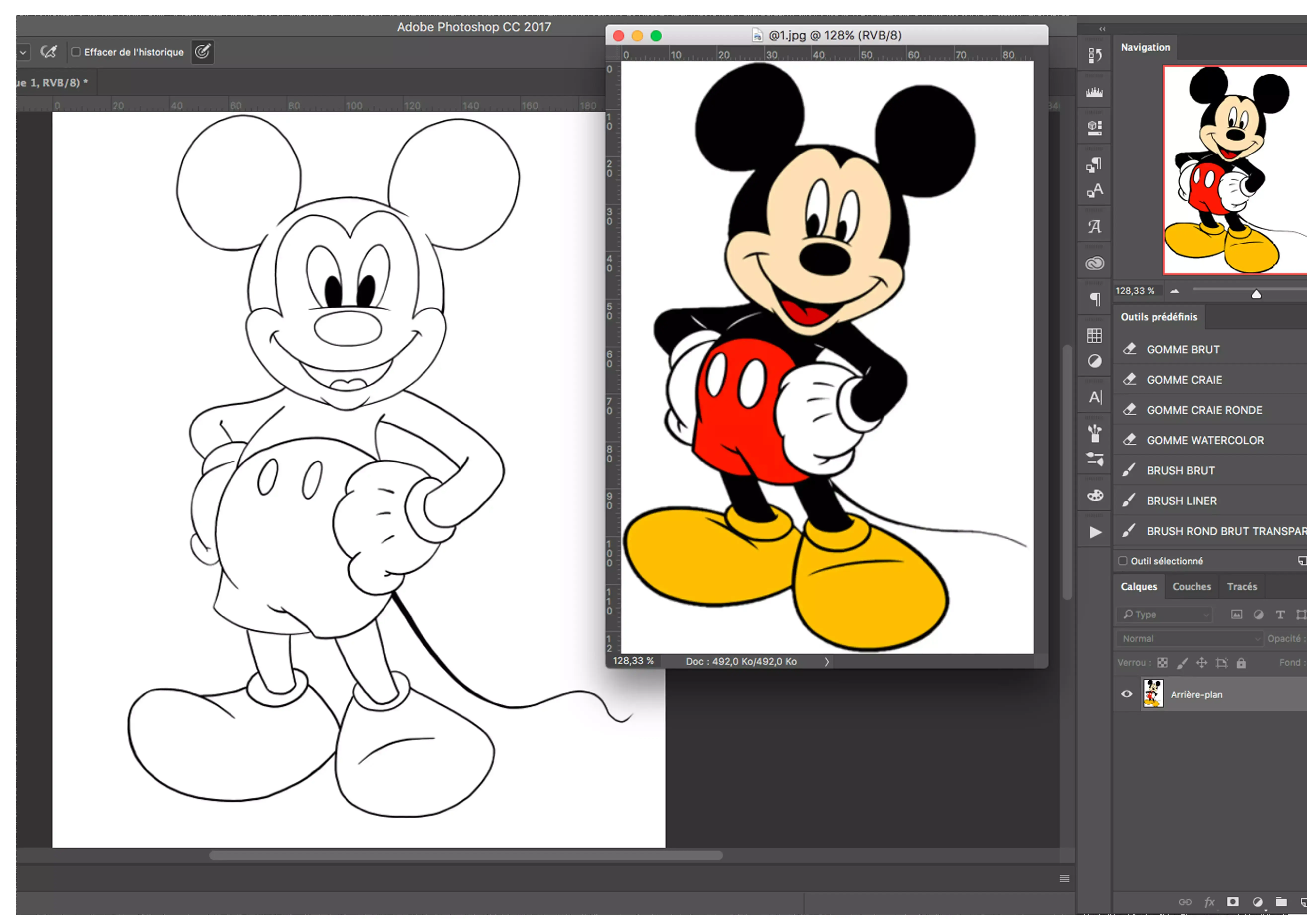 dibujo de Mickey de colores planos
