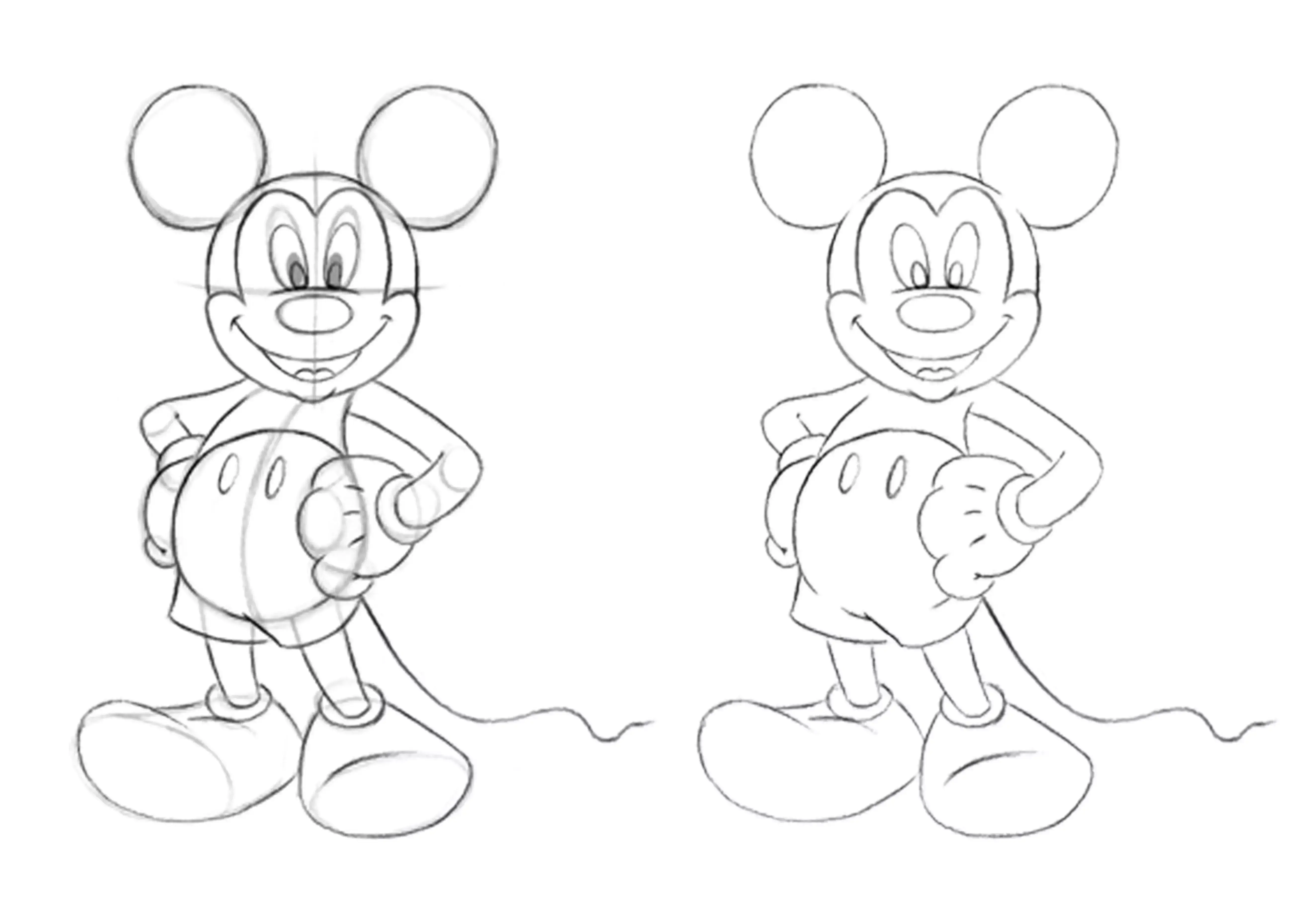 dibujo de los detalles de Mickey