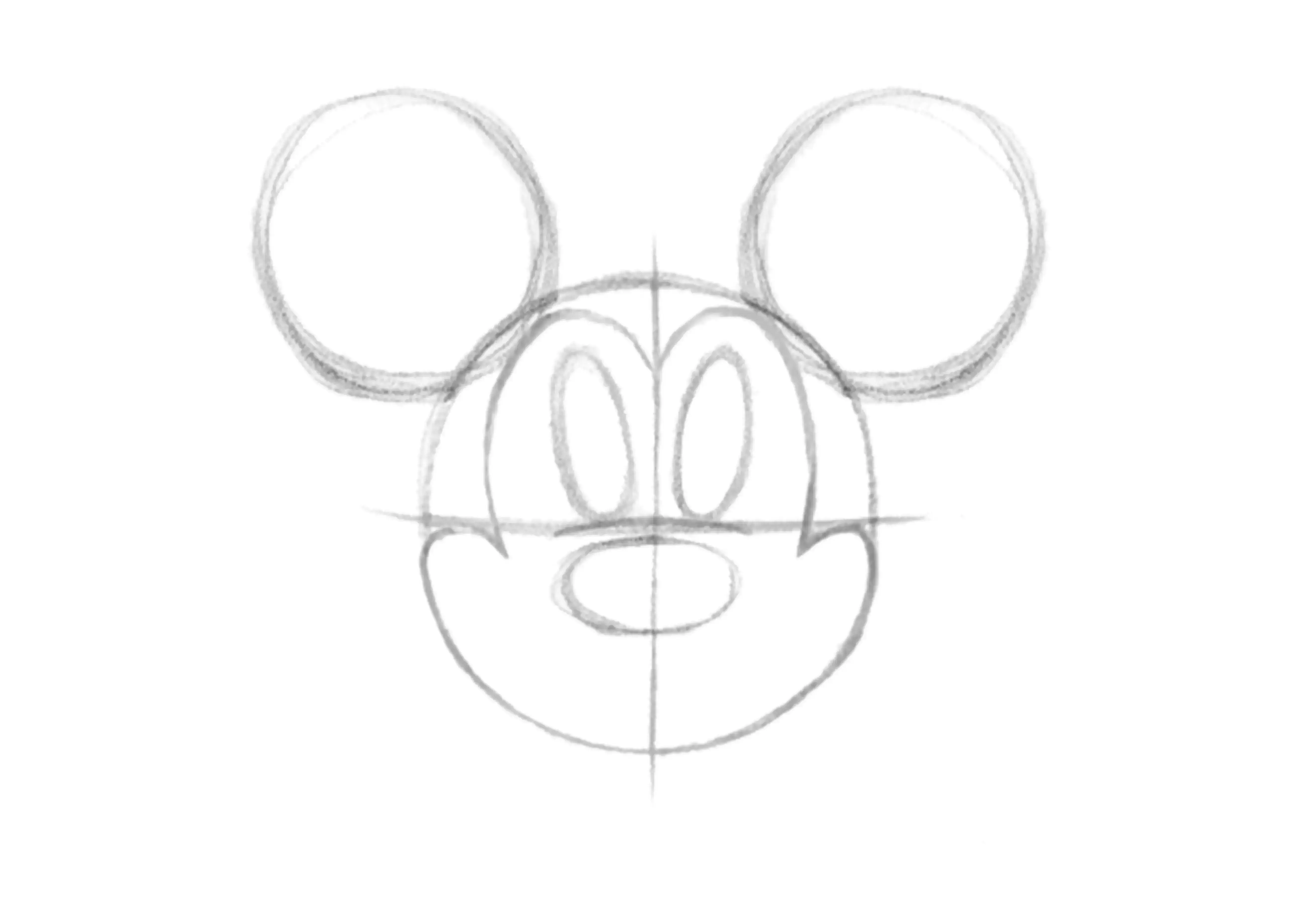 dibujo de las mejillas de Mickey