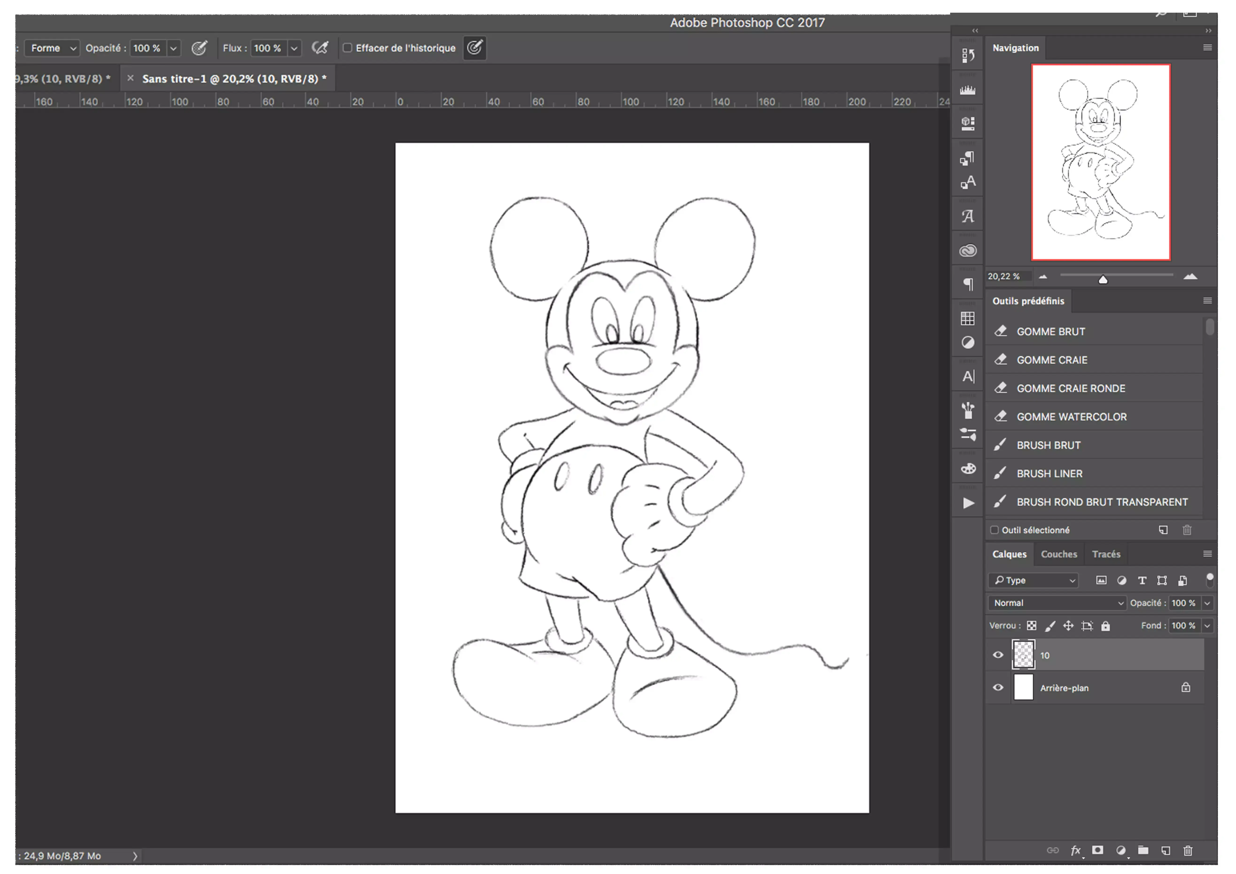dibujo en photoshop de Mickey
