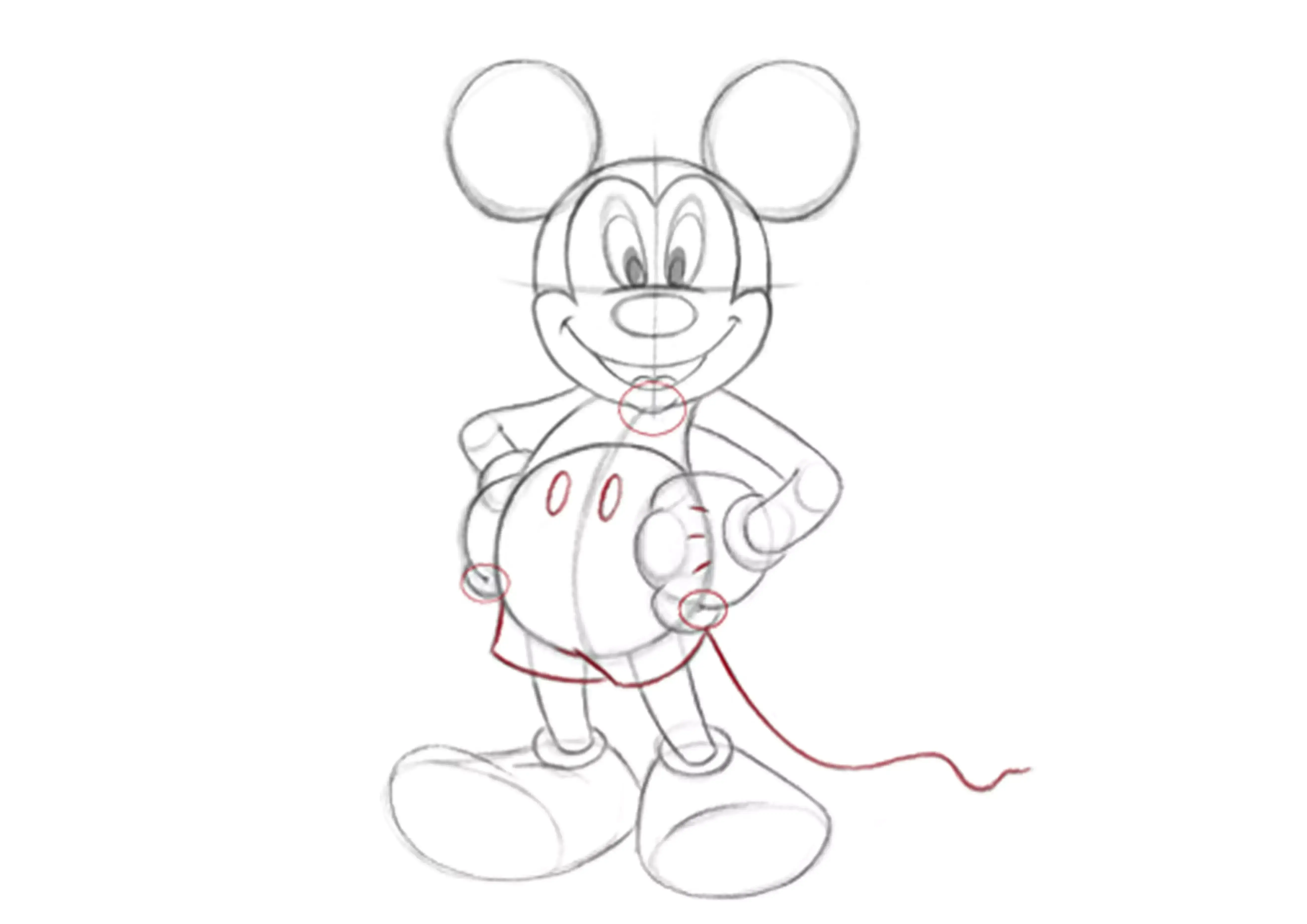 dibujo de la ropa de Mickey