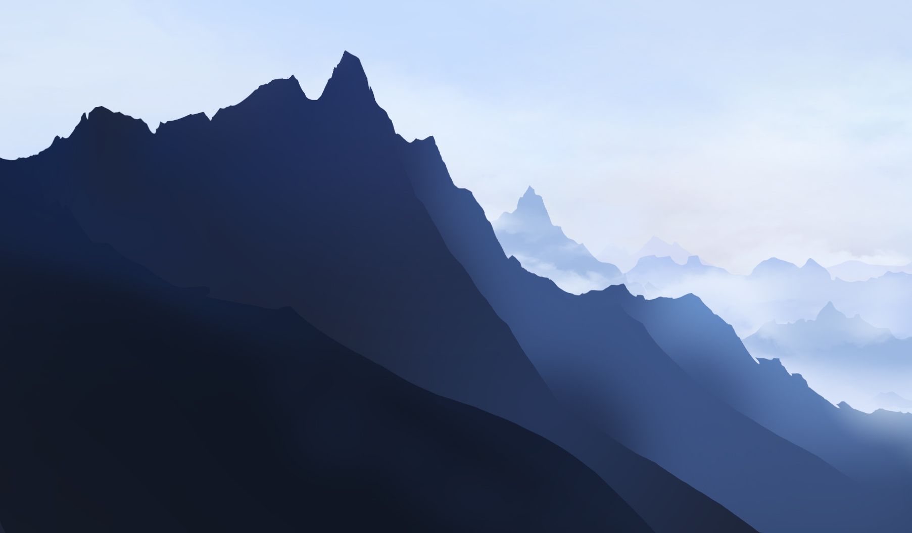 degradado de colores de la montaña