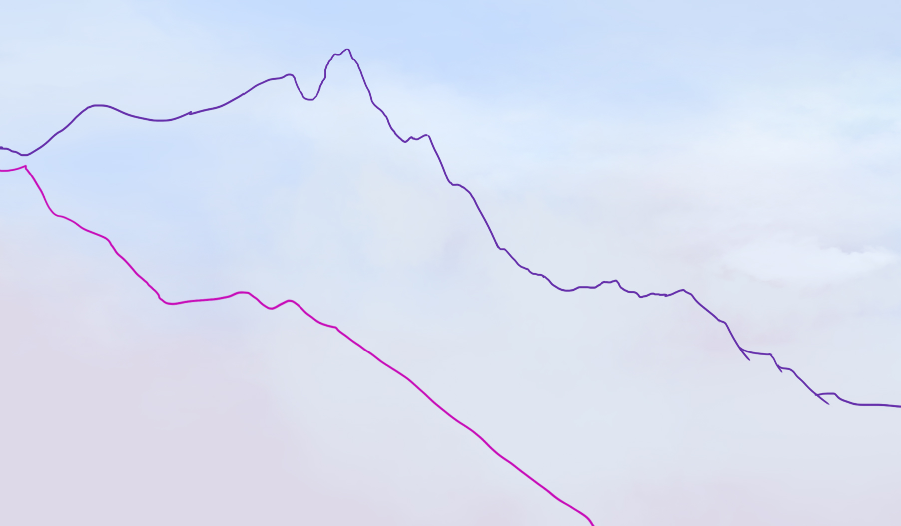 el trazado de la montaña en segundo plano