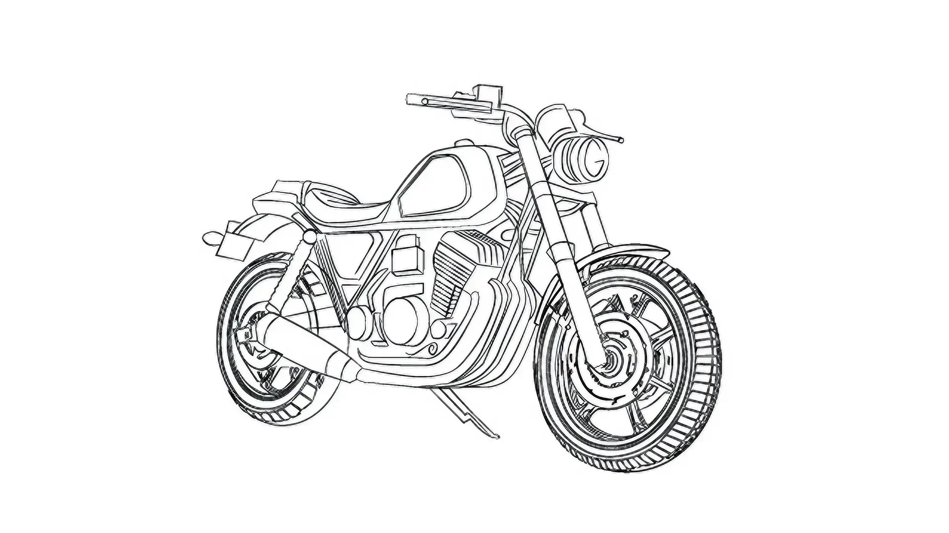 dessin des détails d’une moto