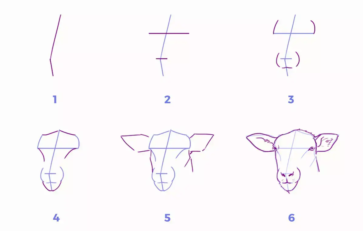 dibujo de la cara de una oveja