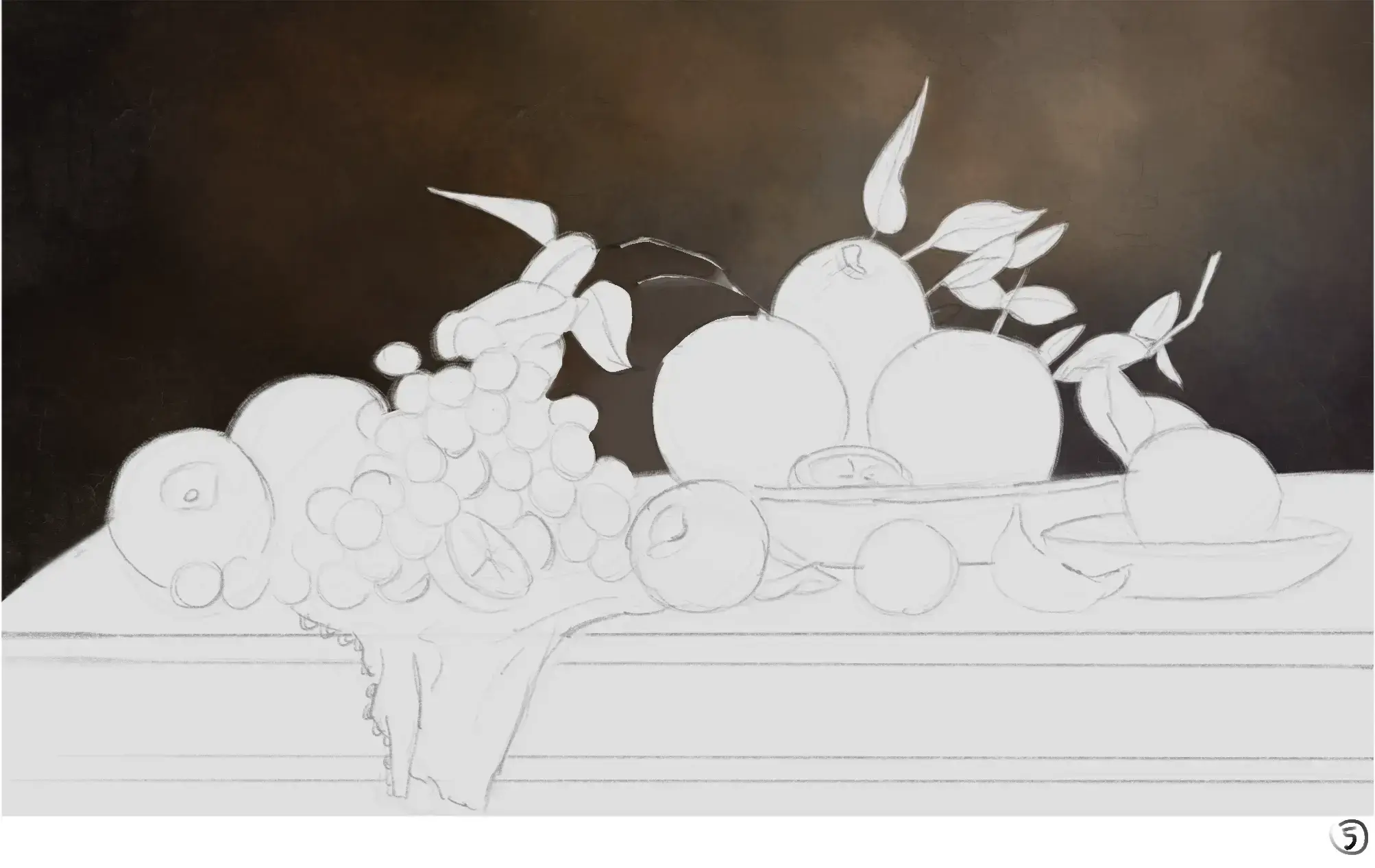 dessiner le fond d'une nature morte
