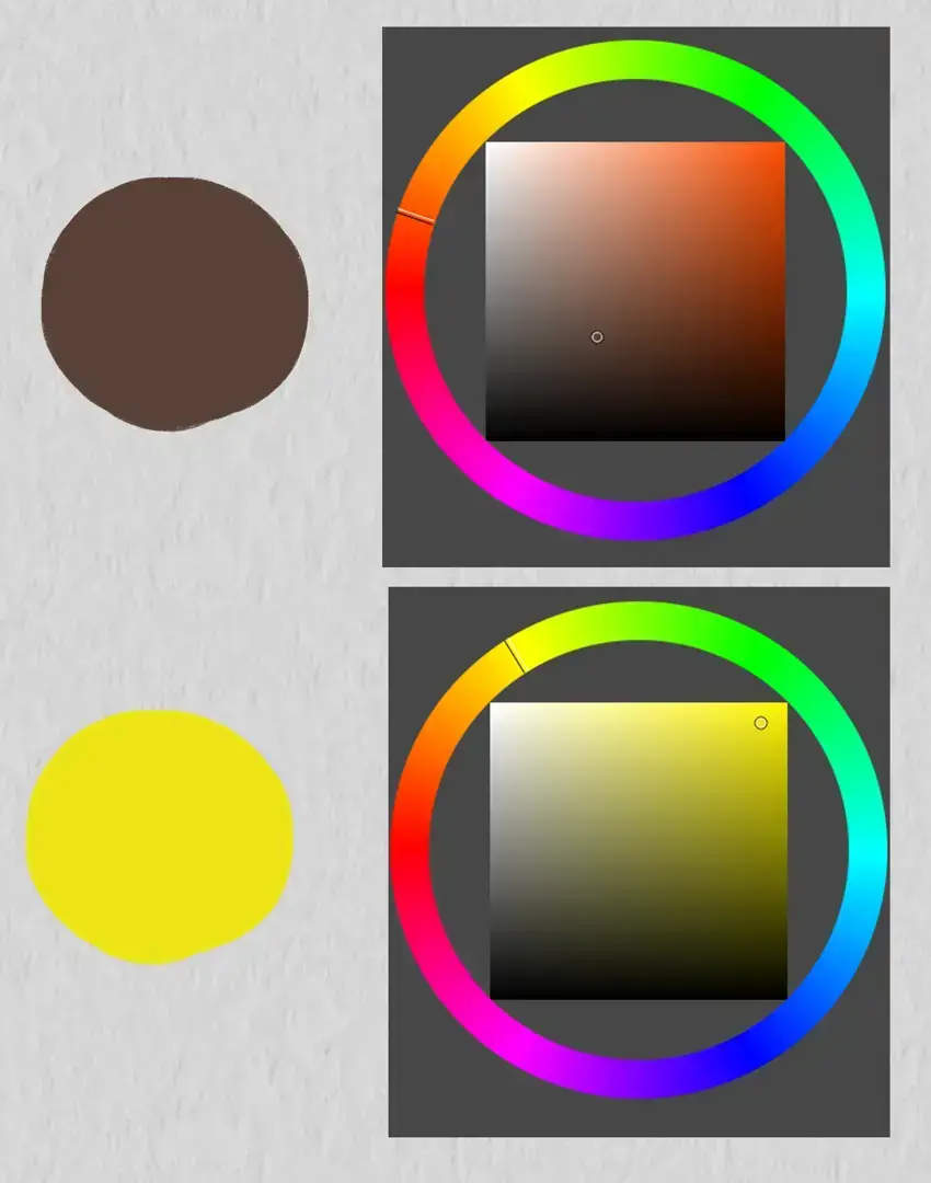 exemple de la teinte d’une couleur