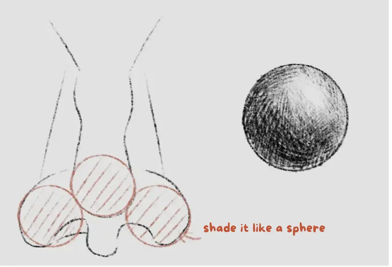 draw the shading of a nose from the front