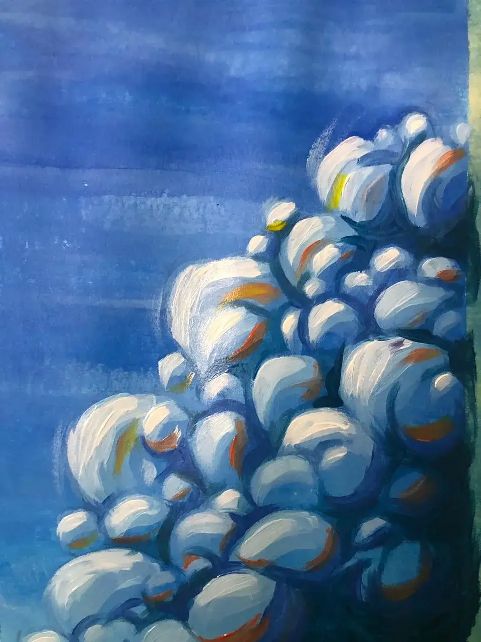 Himmel und Wolken mit Acrylfarben malen