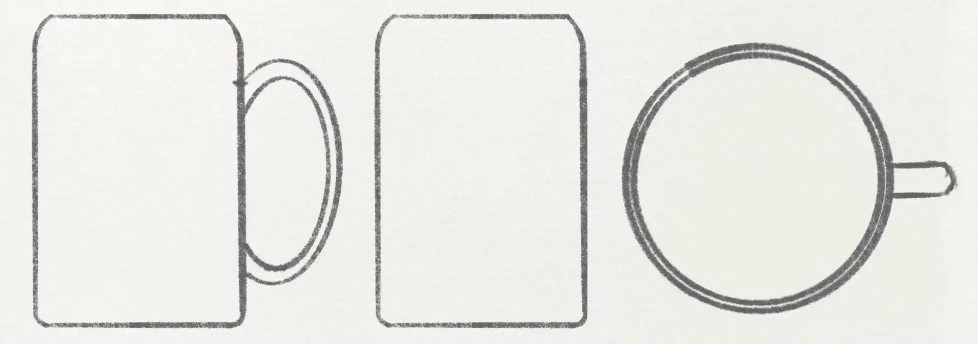 exemple d’un dessin d’objet sous différents angles