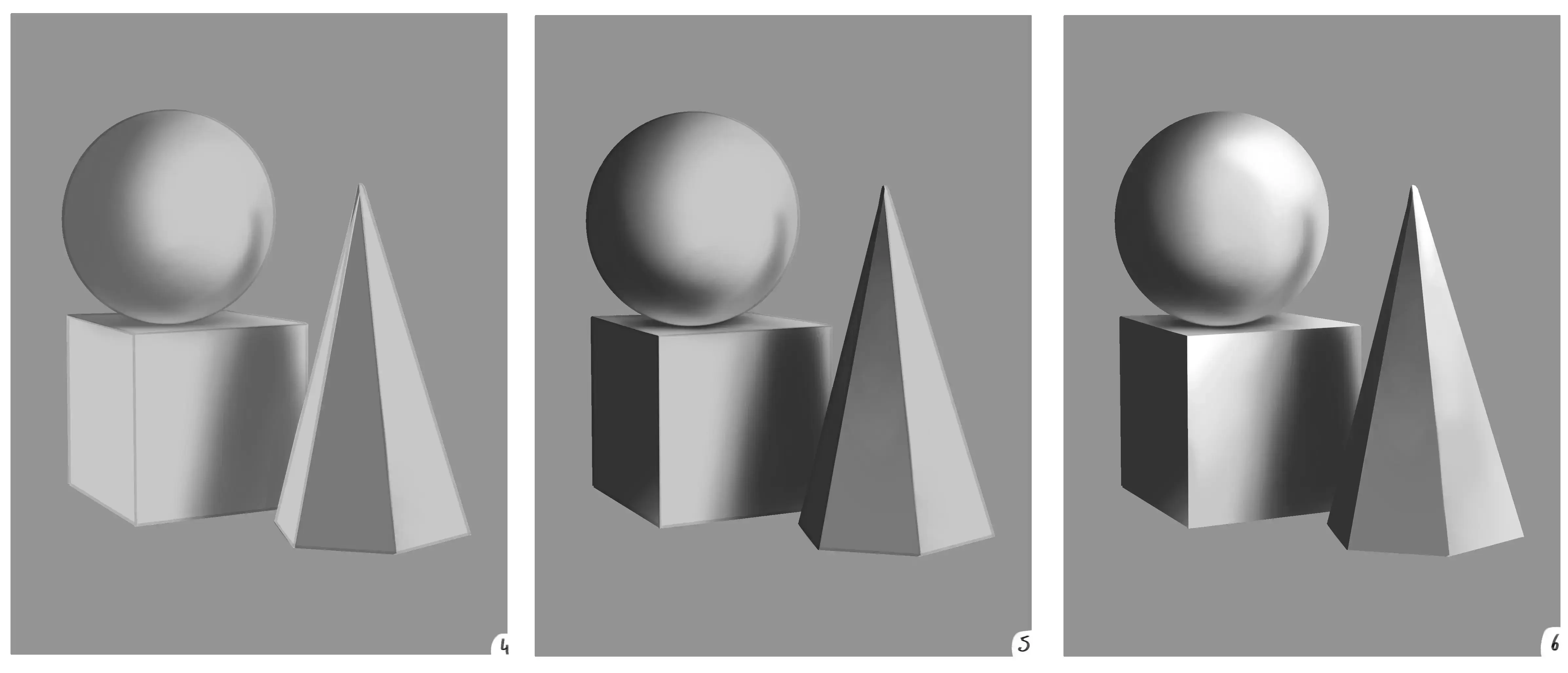 dessiner des volumes en ajoutant l’ombre et la lumière