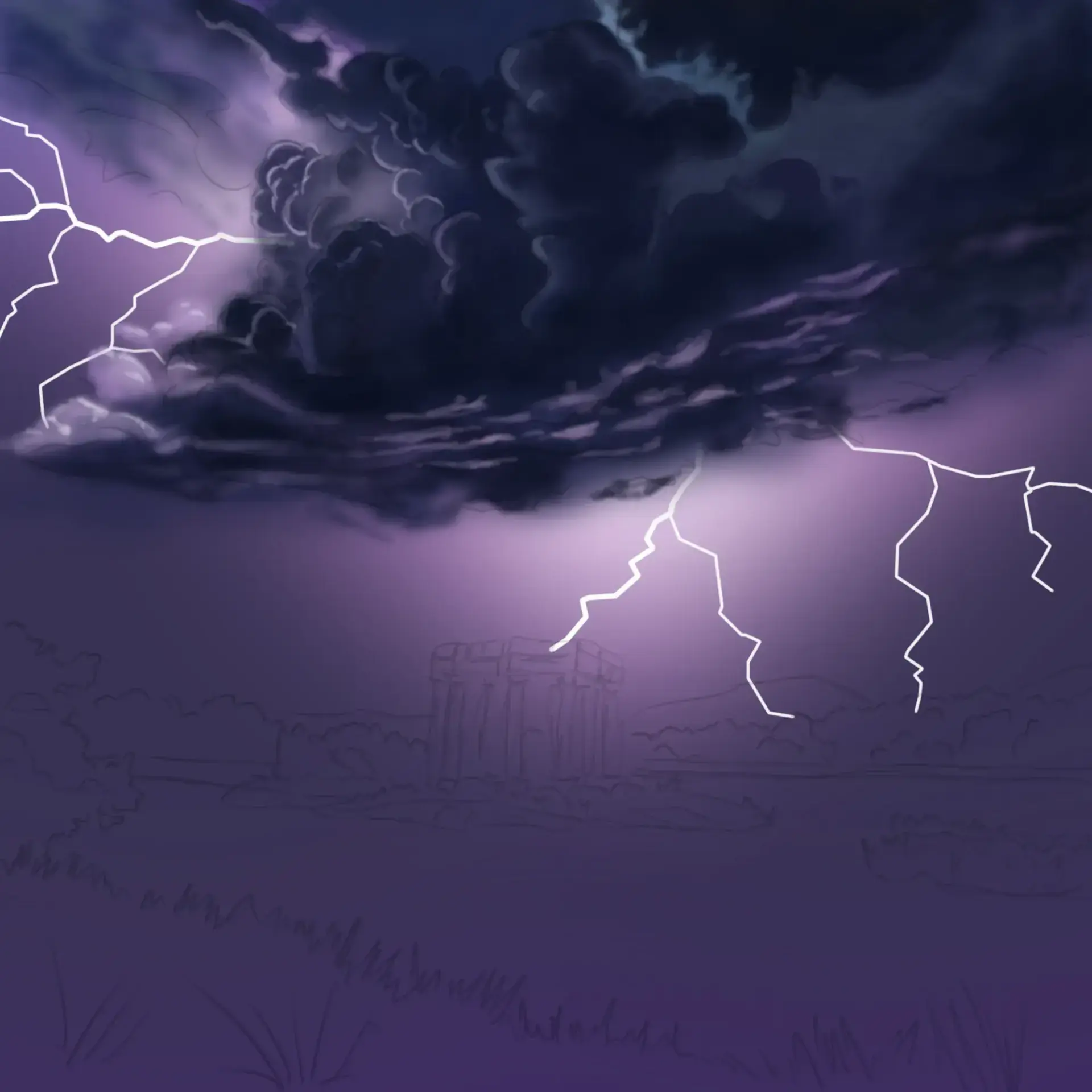 dessiner les éclairs d’un paysage orageux