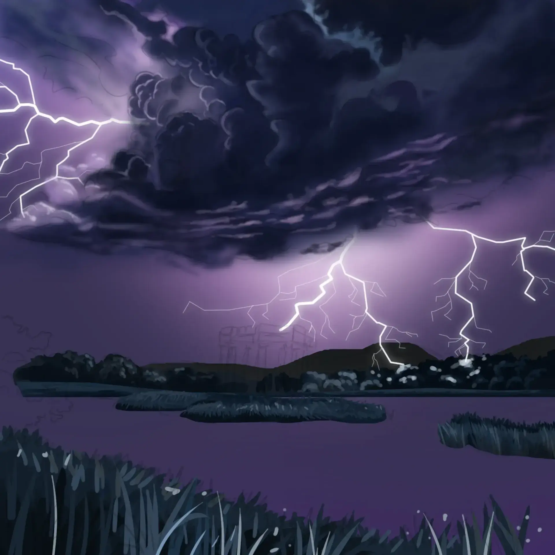 dessiner le premier plan d’un paysage orageux