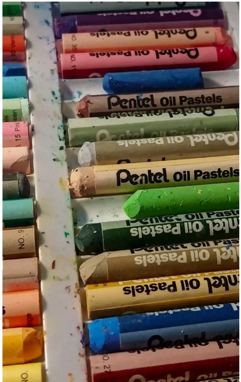 dibujar en papel con el pastel graso 