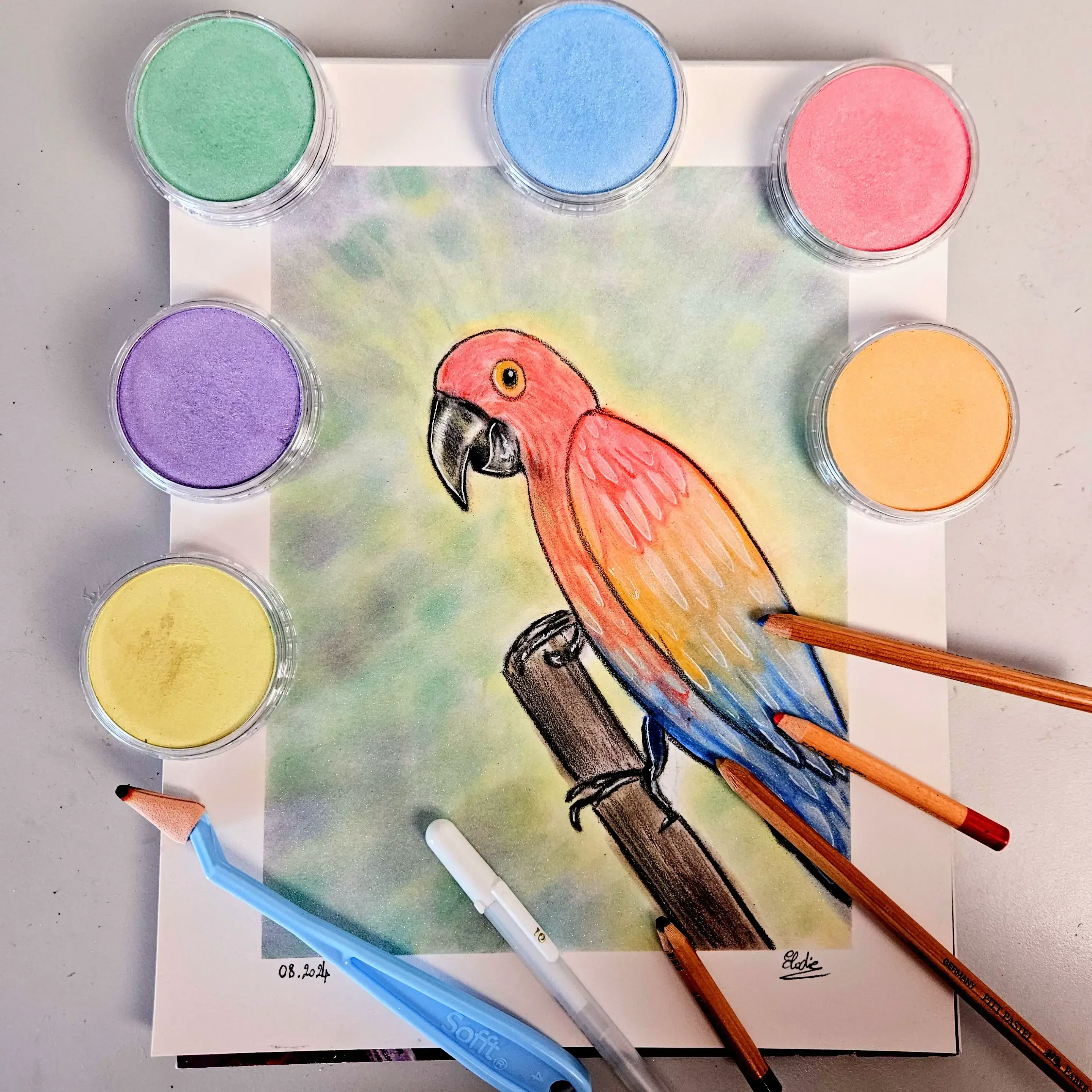 dessin aux pastels secs