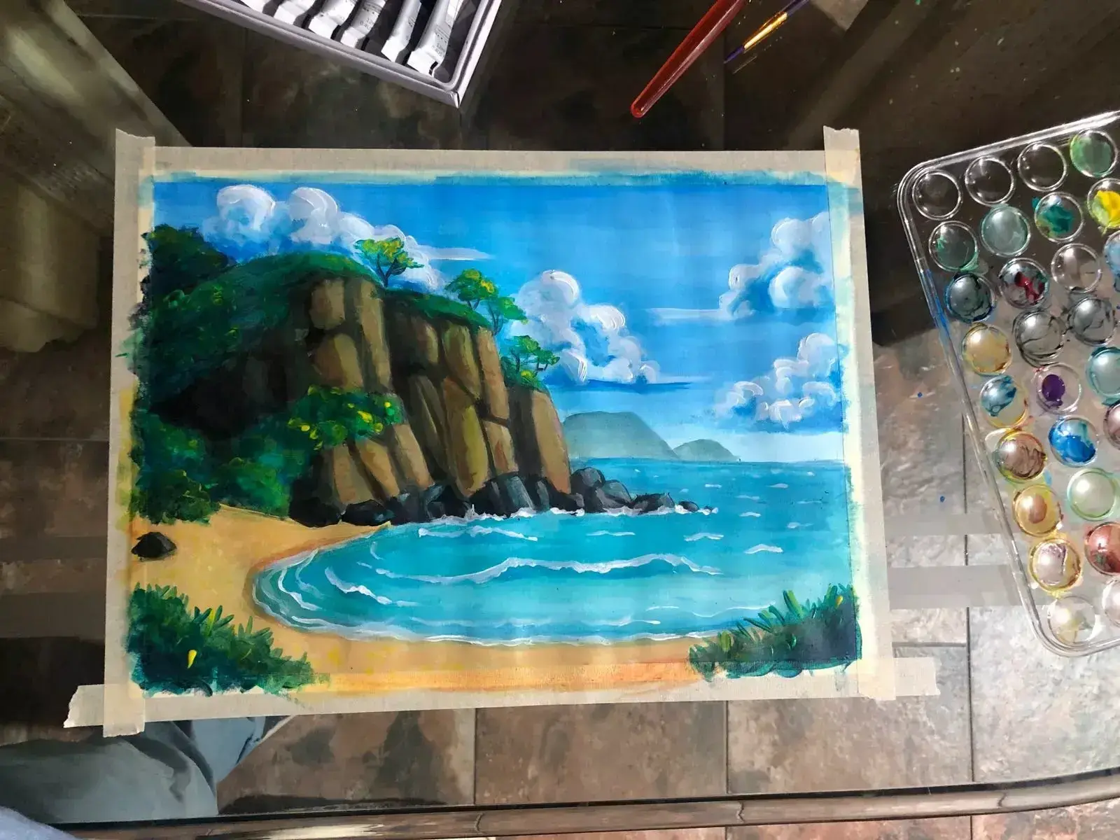 Pintar un paisaje en acrílico
