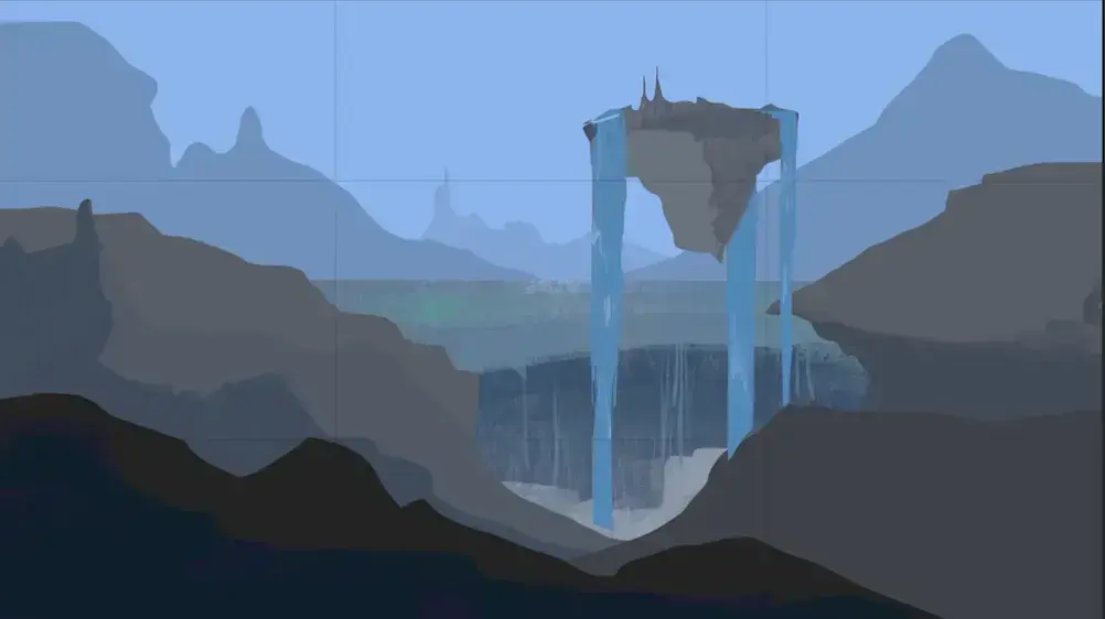 dessiner l’eau d’un paysage fantastique