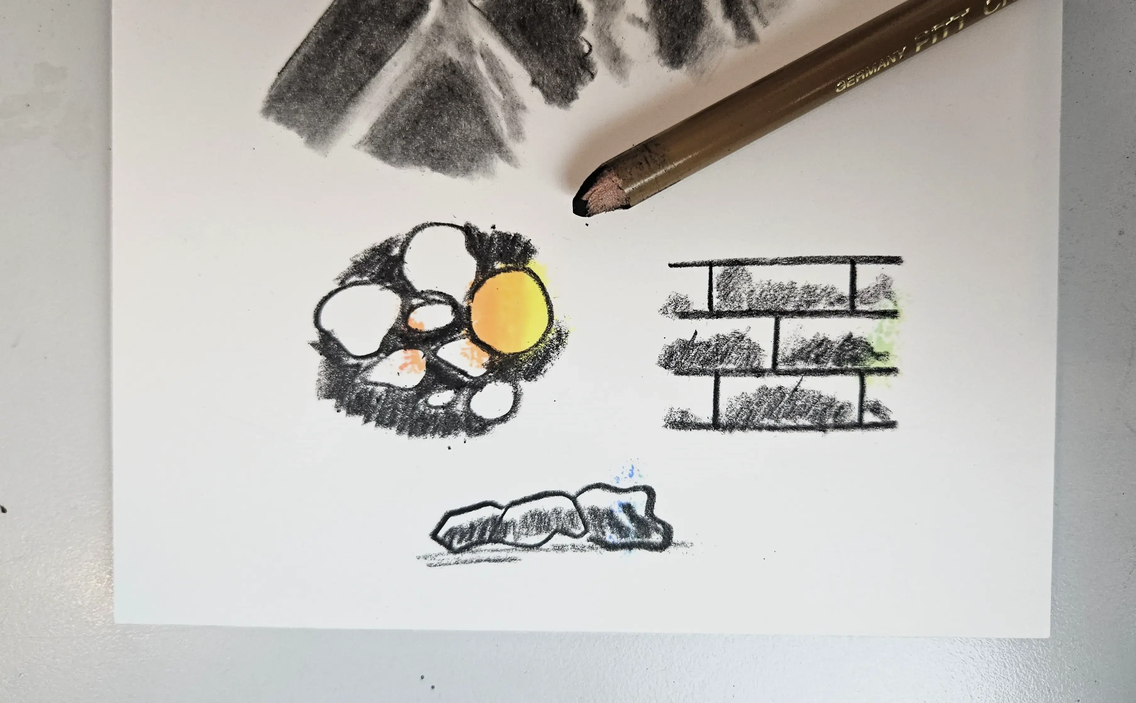 dessiner des textures au fusain