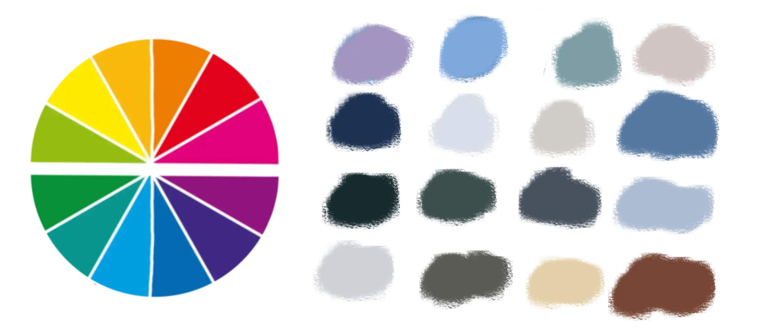 la palette de couleurs pour savoir dessiner un paysage d’hiver