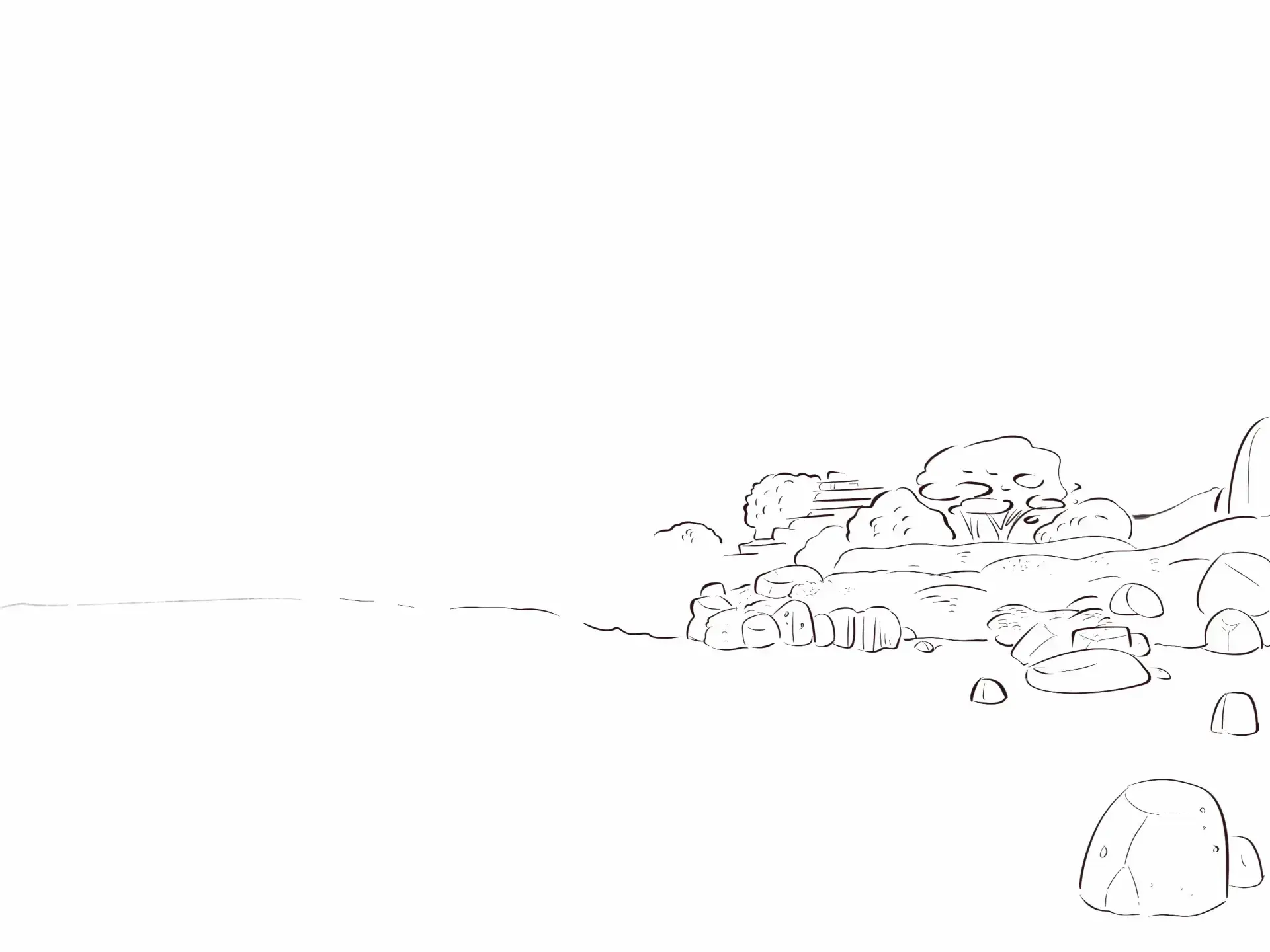 dessiner la base d’un paysage japonais