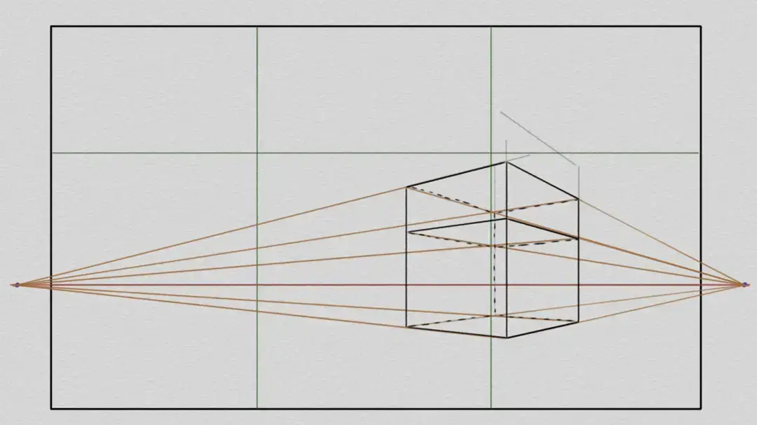 dessiner la base d’une maison d’un paysage en perspective