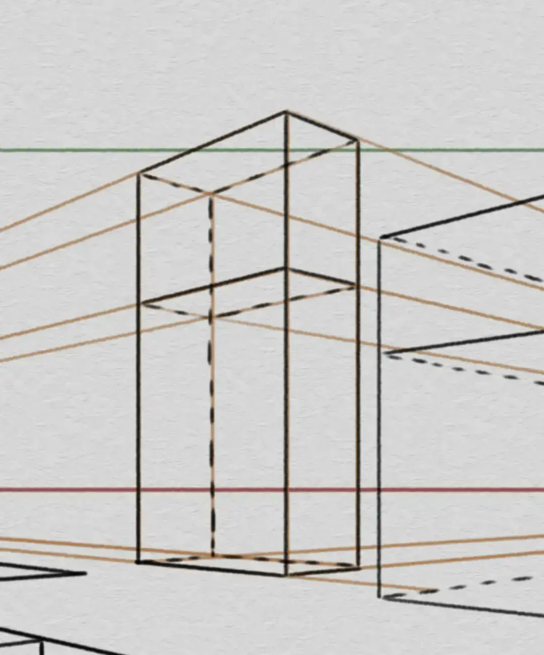dessiner une boîte englobante d’un paysage en perspective