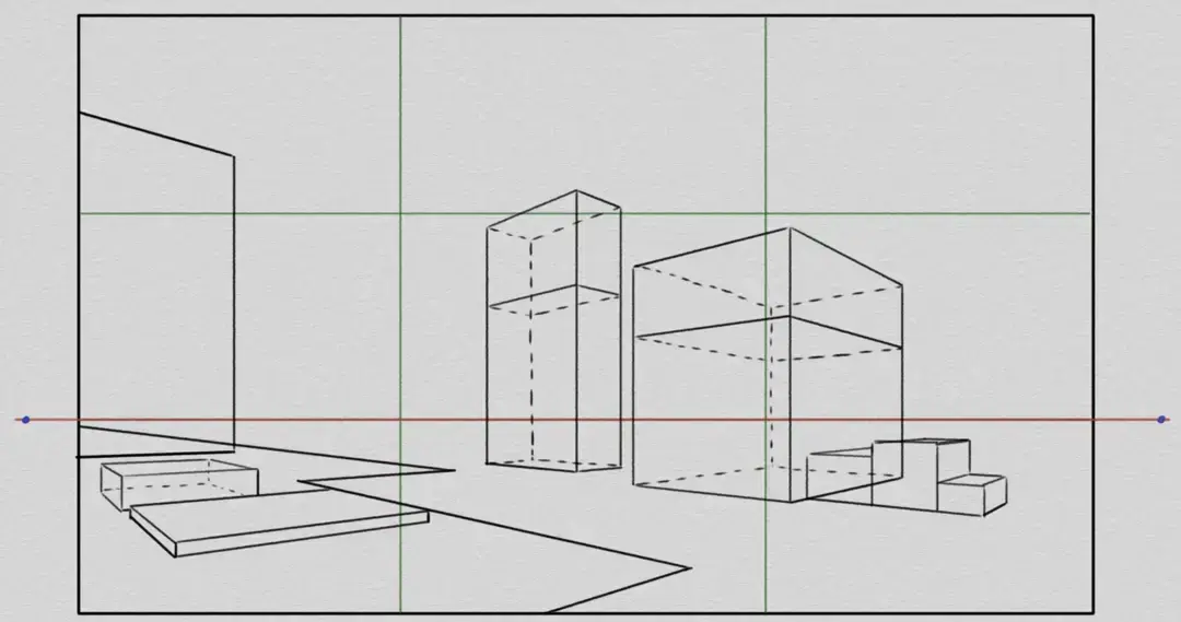 dessiner les buissons d’un paysage en perspective