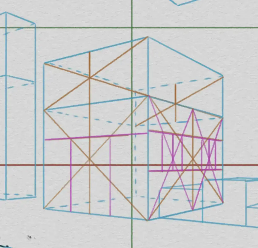 dessiner les détails d’une maison d’un paysage en perspective