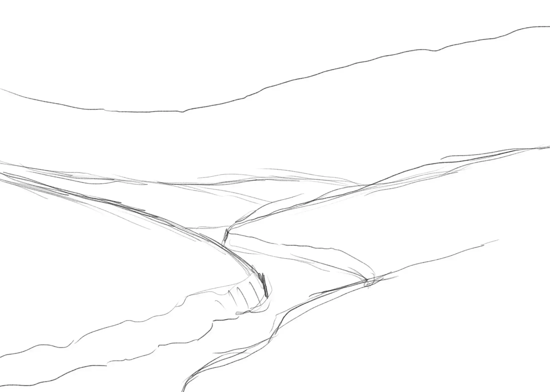 dessiner la base d’un paysage printanier