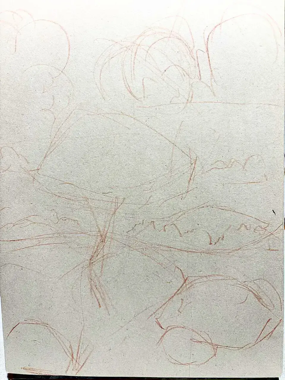 dessiner la base d’un paysage à la sanguine