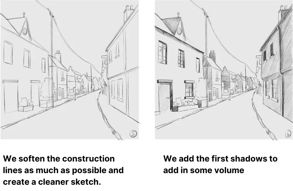 drawing the shadows of an urban landscape