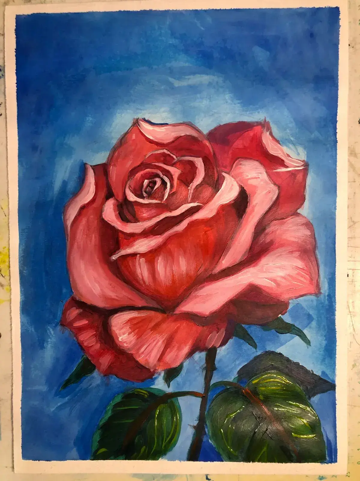 Eine Rose mit Acryl malen