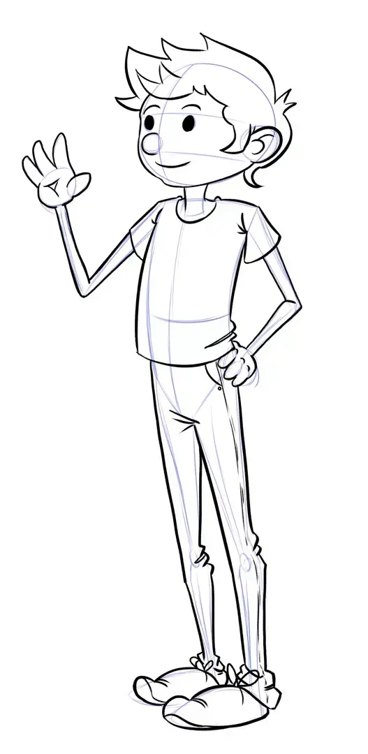 drawing of the shoes of a comic book character