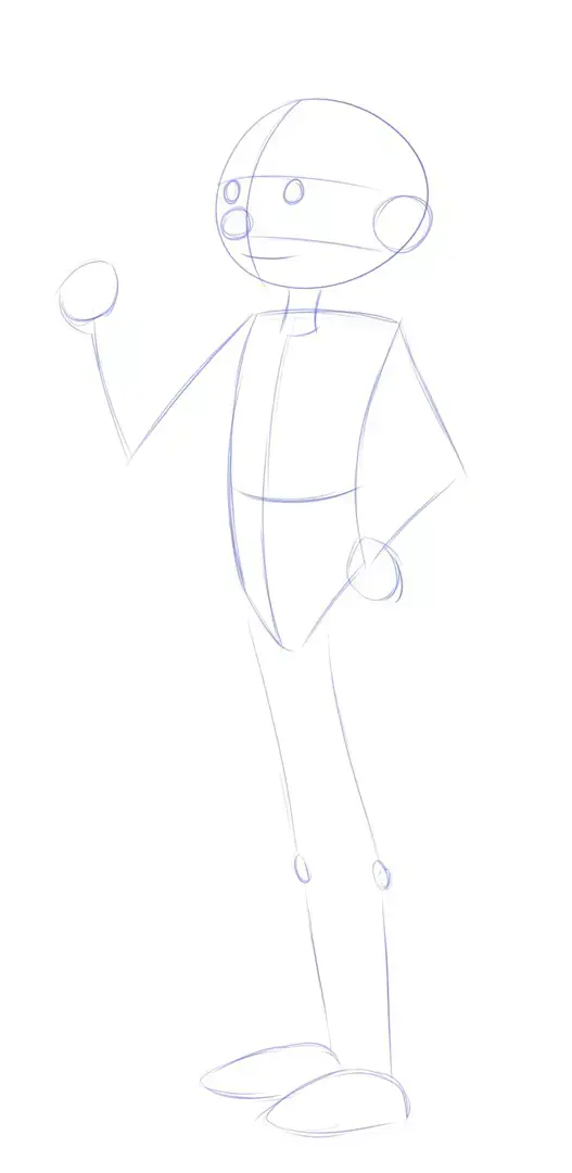 drawing of a comic character's legs